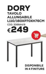 Tavolo Allungabile L110/160xp70xh76cm