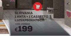 Scrivania 1 Anta +1 Cassetto L125XP60XH76Cm