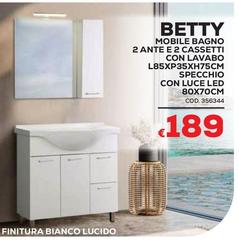 Luce - Mobile Bagno 2 Ante E 2 Cassetti Con Lavabo L85XP35XH75CSM Specchio Con  Led