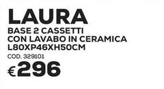 Base 2 Cassetti Con Lavabo In Ceramica L80XP46XH50Cm
