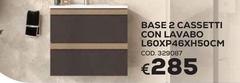 Base 2 Cassetti Con Lavabo L60XP46XH50Cm