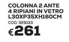 Colonna 2 Ante 4 Ripiani In Vetro L30XP35XH160Cm