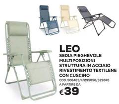 Sedia Pieghevole Multiposizioni Struttura In Acciaio Rivestimento Textilene Con Cuscino