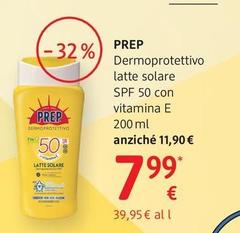 Prep - Dermoprotettivo Latte Solare Spf 50 Con Vitamina E 200 Ml