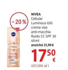 Nivea - Cellular Luminous 630° Crema Viso Anti-macchia Fluido Cc Spf 30 40 Ml