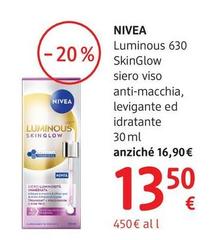 Nivea - Luminous 630 Skinglow Siero Viso Anti-macchia, Levigante Ed Idratante 30 Ml