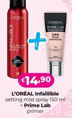 L'Oreal - Infaillible Setting Mist Spray + Prime Lab