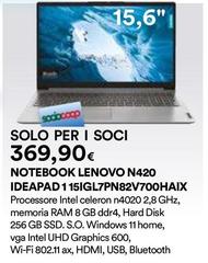 Lenovo - Notebook N420 Ideapad 1 15IGL7PN82V700HAIX