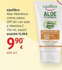 Equilibra - Aloe Vitaminica Crema Solare Spf 50+ Con Aloe E Vitamina C 150 Ml, Assort.