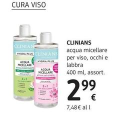 Clinians - Acqua Micellare Per Viso, Occhi E Labbra 400 Ml, Assort.