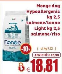Monge - Dog Hypoallergenic Salmone/Tonno Light