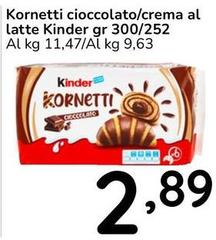 Kinder - Kornetti Cioccolato/Crema Al Latte