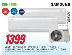 Samsung - Compfort S2 Dual Kit 9000 + 12000 Btu AR60F09CJAWNEU + AR60F12CJAWNEU + A J4040TXJ2KG/EU