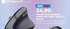 Trust - Mousse Ergonomico Wireless  Bayo II Black