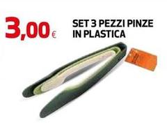 Set 3 Pezzi Pinze In Plastica