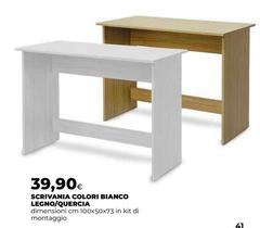 Scrivania Colori Bianco Legno/Quercia