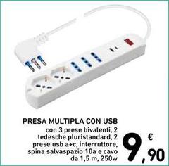 Spina - Presa Multipla Con Usb