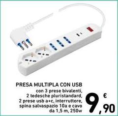 Spina - Presa Multipla Con Usb