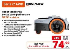 Navimow - Robot Tagliaerba Senza Cavo Perimetrale NRTK+ Vision I206 AWD