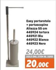 Tortora - Easy Portarotolo + Portascopino Altezza 55 Cm 445924  Blu 445922 Bianco