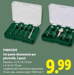 Parkside - Set Punte Diamantate Per Piastrelle, 5 Pezzi