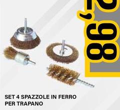 Set 4 Spazzole In Ferro Per Trapano
