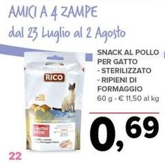 Luglio - Snack Al Pollo Per Gatto Sterilizzato, Ripieni Di Formaggio