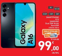Samsung - Smartphone A16 Dual Sim Ibrida Nanosim