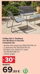 Coffee Set In Textilene Con Struttura In Acciaio