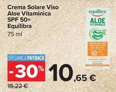 Equilibra - Crema Solare Viso Aloe Vitaminica Spf 50+