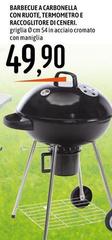 Barbecue A Carbonella Con Ruote, Termometro E Raccoglitore Di Ceneri
