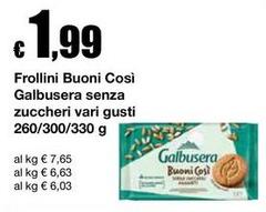Galbusera - Frollini Buoni Così  Senza Zuccheri