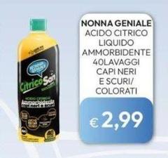 Nonna Geniale - Acido Citrico Liquido Ammorbidente Capi Neri E Scuri / Colorati 