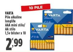 Varta - Pile Alkaline Longlife AAA Mini Stilo