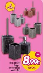 Set 3 Pezzi Bagno In Ceramica