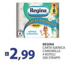 Regina - Carta Igienica Camomilla 4 Rotoli 300 Strappi