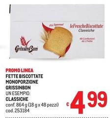 Linea - Fette Biscottate Monoporzione Grissinbon Classiche