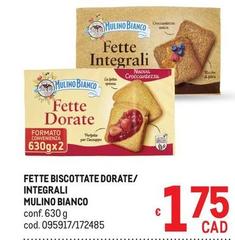 Mulino Bianco - Fette Biscottate Dorate/ Integrali