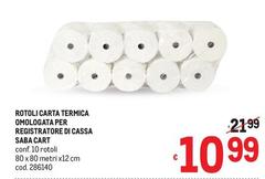 Saba - Rotoli Carta Termica Omologata Per Registratore Di Cassa  Cart