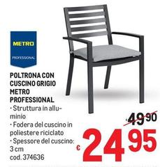 Poltrona Con Cuscino Grigio Professional