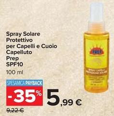 Prep - Spray Solare Protettivo Per Capelli E Cuoio Capellito  Spf10