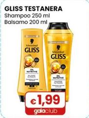 Schwarzkopf - Gliss Testanera Shampoo 250 Ml Balsamo 200 Ml
