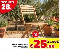 Sedia Pieghevole Senza Braccioli