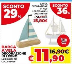 Barca A Vela Decorazione In Legno
