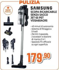 Samsung - Scopa Ricaricabile Senza Sacco Jet 65 Pet VS15A60AGR5
