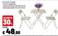 Set Tavolo + 2 Sedie