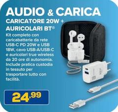 Caricatore 20W + Auricolari Bt