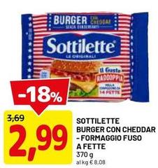 Sottilette - Burger Con Cheddar -formaggio Fuso A Fette