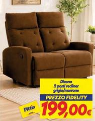 2 Posti Reciner Grigio/marrone