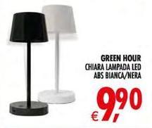 Green -  Hour Chiara Lampada Led Abs Bianca/Nera